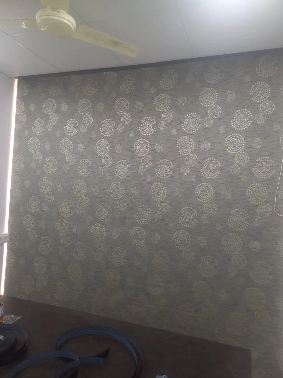 Modern roller blinds installed in an executive conference office